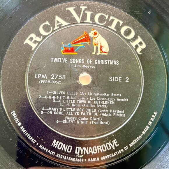 Jim Reeves 12 Songs of Christmas Country Vinyl LP in Shrink RCA Victor Mono - Picture 2 of 6